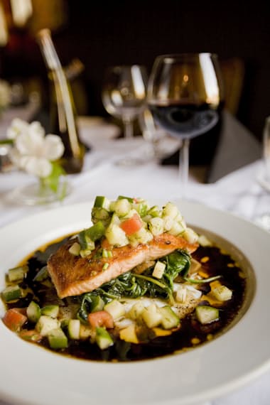 Grilled fish with fresh salad